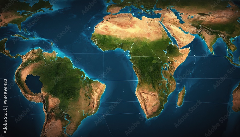 Poster global business network illustrated through an interconnected world map concept global business netw