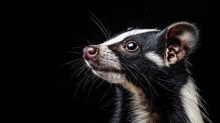 Obraz premium Close-up Portrait of a Curious Binturong