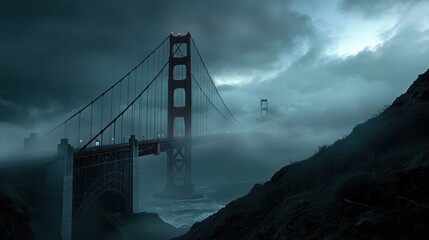 Fototapeta premium Golden Gate Bridge shrouded in Mist