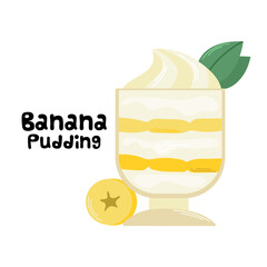 Banana pudding icon clipart avatar logtotype isolated vector illustration