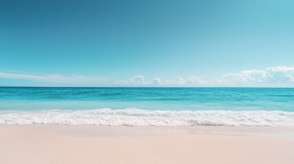 Fototapeta premium Tranquil Beachscape: Serene Azure Waters