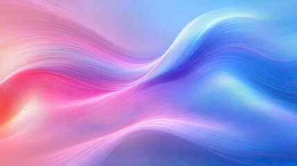 Obraz premium Vibrant Abstract Gradient Waves in Pink and Blue, Colorful abstract waves in a gradient of pink, blue, and purple, creating a fluid and dynamic visual effect. 