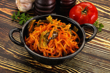 Salad with korean carrot and cucumber