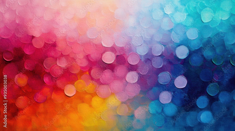 Poster serene pointillism: abstract pastel design with intriguing irregular dots