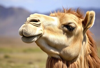 Obraz premium Bactrian camel native to the steppes of Central Asia