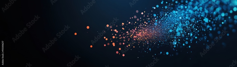 Poster serene abstract composition of floating dots and points in soft focus pastel tones