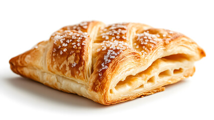 Turnover pastry close-up of golden-brown crust with sugar glazing