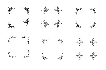 Fototapeta premium Elegant decorative corner silhouette vector.