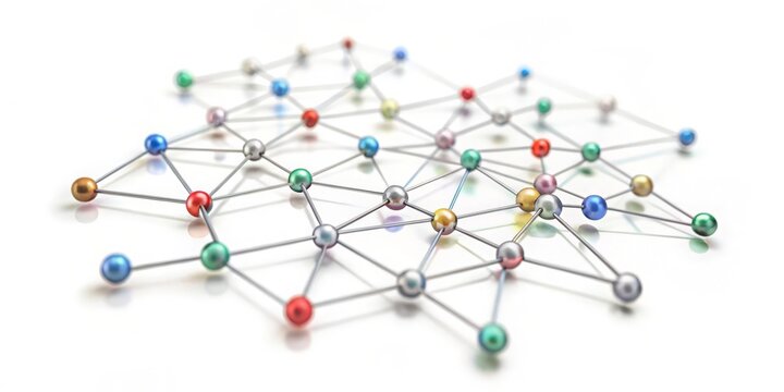 "Network Nodes and Links" - Simple illustration of nodes and connecting links in a network.
