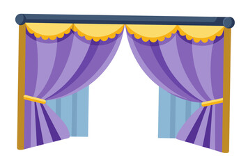 Beautiful curtain vector art illustration