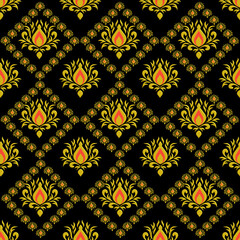 seamless pattern pattern, wallpaper, seamless, damask, vintage, floral, vector, texture, design, decor, decoration, flower, baroque, antique, retro, illustration, art, textile, ornament, fabric, back