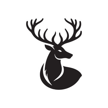 a dear head silhouette vector illustration