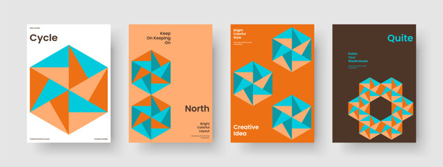 Fototapeta premium Isolated Poster Design. Geometric Business Presentation Layout. Modern Banner Template. Background. Brochure. Report. Flyer. Book Cover. Journal. Handbill. Advertising. Brand Identity. Magazine