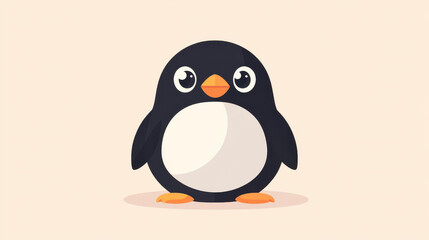 Adorable pixel art of a cute penguin This modern cartoonstyle illustration features charming textures and vivid colors.
