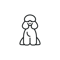 Poodle icon. A simplified representation of a Poodle, often a symbol of loyalty, companionship, and domestic life. Perfect for use in pet care, veterinary services. Vector illustration 