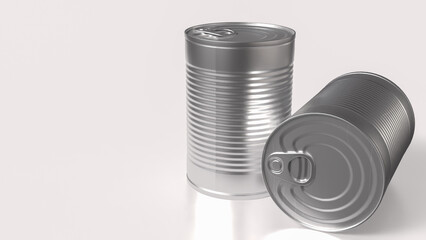 The Can metal for  food or health concept 3d rendering.