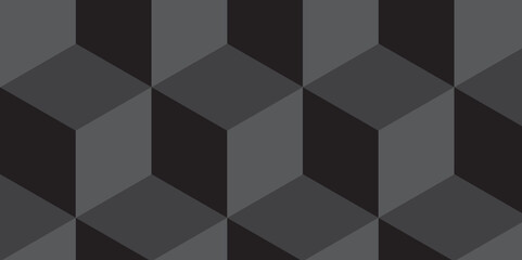 Obraz premium Minimal black and gray from cubes vector art background. Geometric tiles and mosaic creative stylish seamless pattern block cube background. minimal hexagon Cubes mosaic shape vector design.