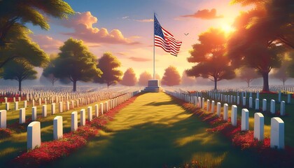 A large American warriors cemetery