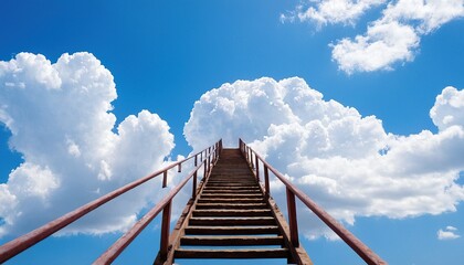 A stairway leading to the sky with the sun shining through the clouds 11