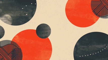 an abstract background pattern with circles in ukiyo-e style, incorporating traditional Japanese motifs and textures