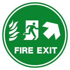 Fire Exit Arrow Right Up Symbol Sign, Vector Illustration, Isolate On White Background Label. EPS10