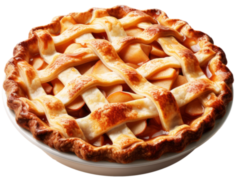 Golden Apple Pie Perfection isolate on transparency background PNG