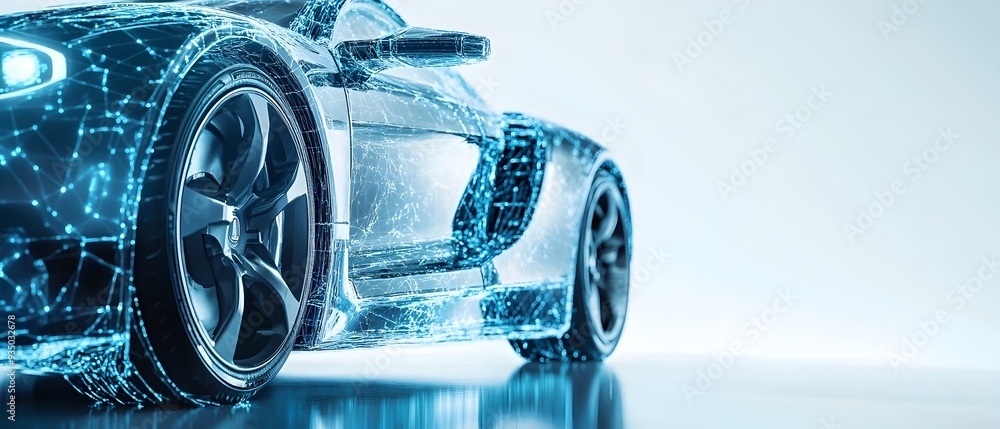 Poster innovative hybrid automotive design with advanced composite materials and cutting edge technology a 