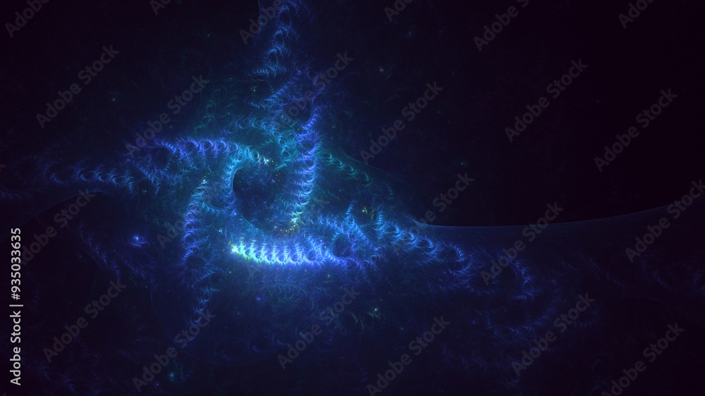 Poster 3d manual rendering abstract multicolor fractal light background. its not ai generatd illustration.