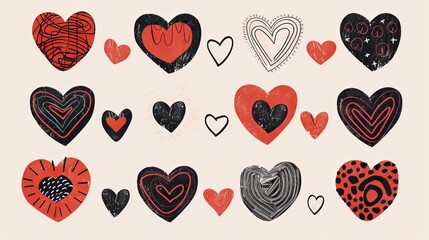 heart vector set clipart design