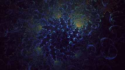 3D manual rendering abstract colorful fractal light background. Its not AI Generatd illustration.