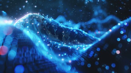 Vivid Blue Hues. Abstract Colorful Dots