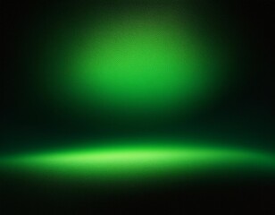 Fototapeta premium Radiant Green: Blurred Light Gradient on Dark Grainy Background 