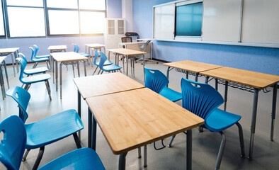 Modern classroom in the school