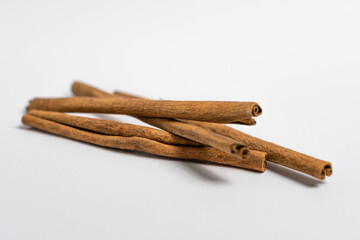 Cinnamon Sticks on White Background