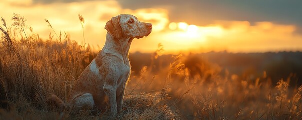 Hound sitting alert by its owners side, ready to act as a sentinel, displaying deep trust and loyalty, loyal guardian, trustworthy companion