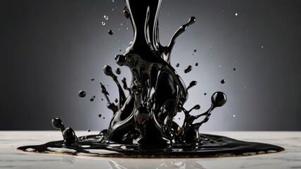 Cutout set of black oil splashes 