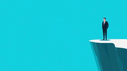 Visionary leader, flat design, front view, leadership theme, water color, Complementary Color Scheme