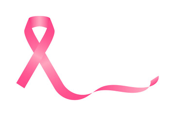 Vector illustration of breast cancer awareness pink ribbon on transparent background
