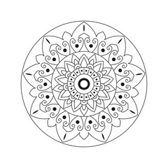 Decorative mandala on white background
Circular Flower Mandala on White Free 
Mandala pattern art background Black and White 
