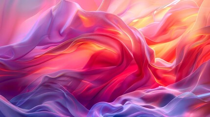 Obraz premium Abstract Swirling Pink and Yellow Fabric Background