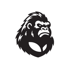 Gorilla  face logo silhouette vector