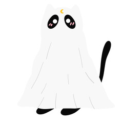 Cute Ghost Cat, Kitty, Halloween cat