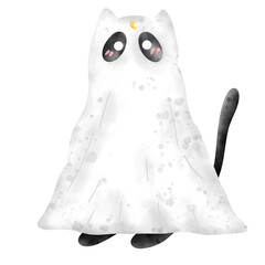 Cute Ghost Cat, Kitty, Halloween cat