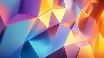 Obraz premium Textured 3D geometric forms with depth and complexity, set against a gradientlit backdrop, perfect for a cuttingedge presentation theme