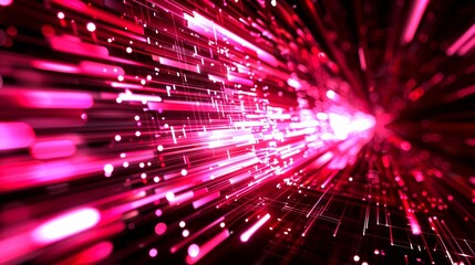 Fototapeta premium Abstract Red and White Light Streaks on a Dark Background