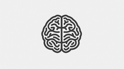 Human brain icon in line style