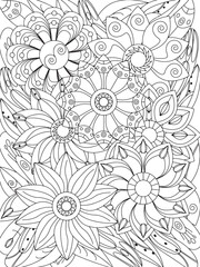 flowers Coloring Book Pages flowers for Relaxation and Stress Relief on Flowers Patterns