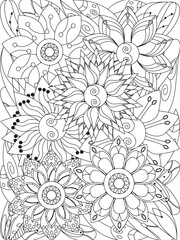 flowers Coloring Book Pages flowers for Relaxation and Stress Relief on Flowers Patterns