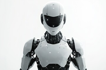 Futuristic robot with sleek design and humanoid features