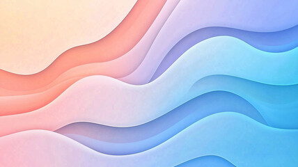 Obraz premium Soft pastel waves create calming and serene background, blending shades of pink and blue. smooth transitions evoke sense of tranquility and flow.
